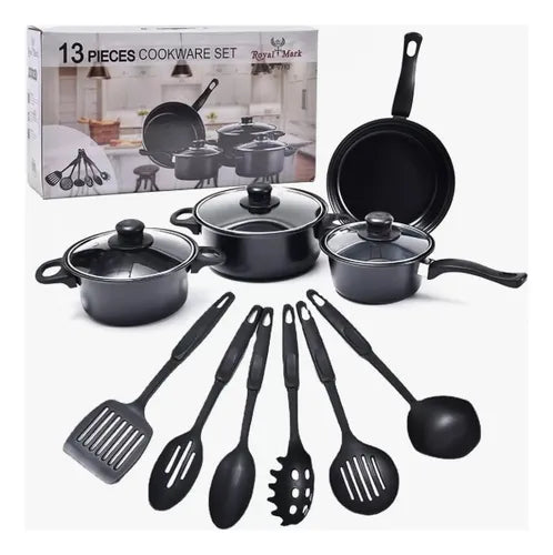 🔥 STOCK LIMITADO: Juego de Ollas Premium Antiadherente de 13 Piezas 🍳