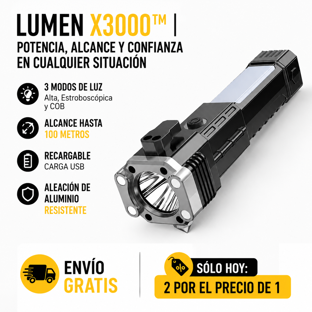 🔦 Lumen X3000™ | Iluminación Potente y Seguridad Total 🚗🛡️ + Lleva 2 con Descuento 🎁