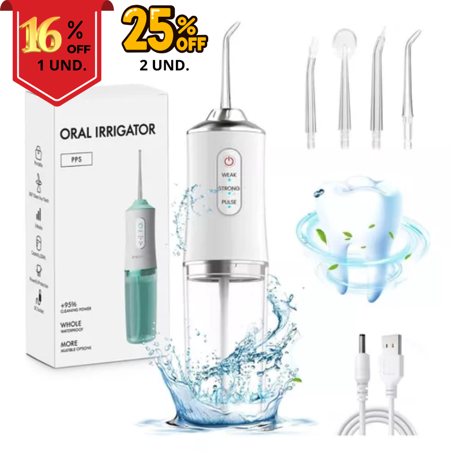 🦷✨ FreshJet Pro - Adiós Placa y Mal Aliento! 🚚 Envío Gratis + 4 Boquillas 🎁